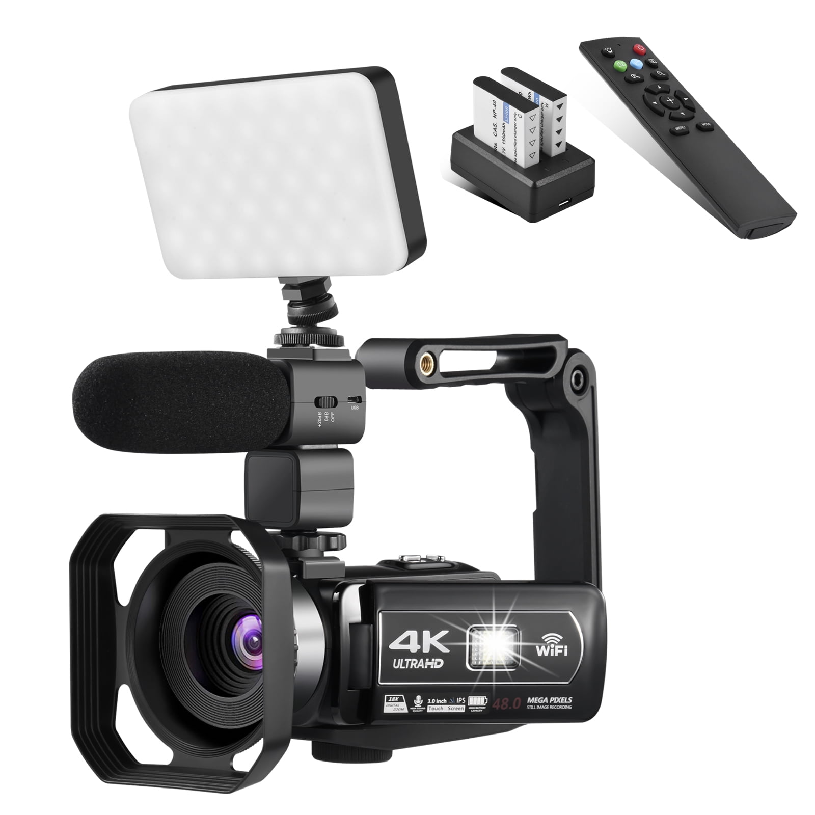 Live Streaming 4K Video Camera 64MP Camcorder WIFI Vlogging Cameras For   18X Zoom 4 Rotate Touch Screen Digital Recorder - AliExpress