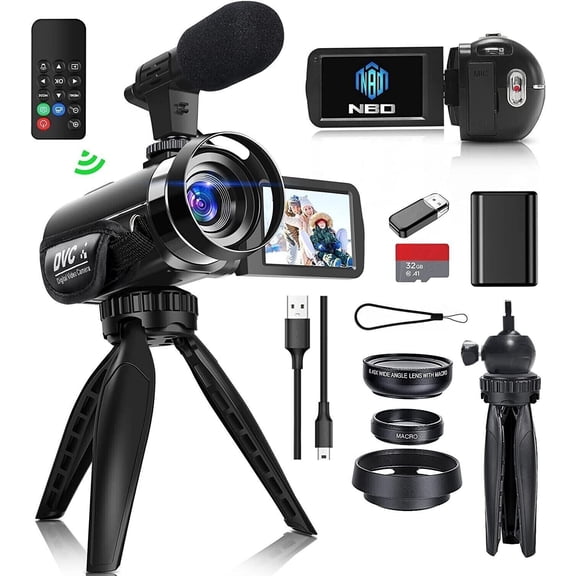 Video Camera Camcorder 2.7K 42MP 18X Vlogging Camera for YouTube with Microphone