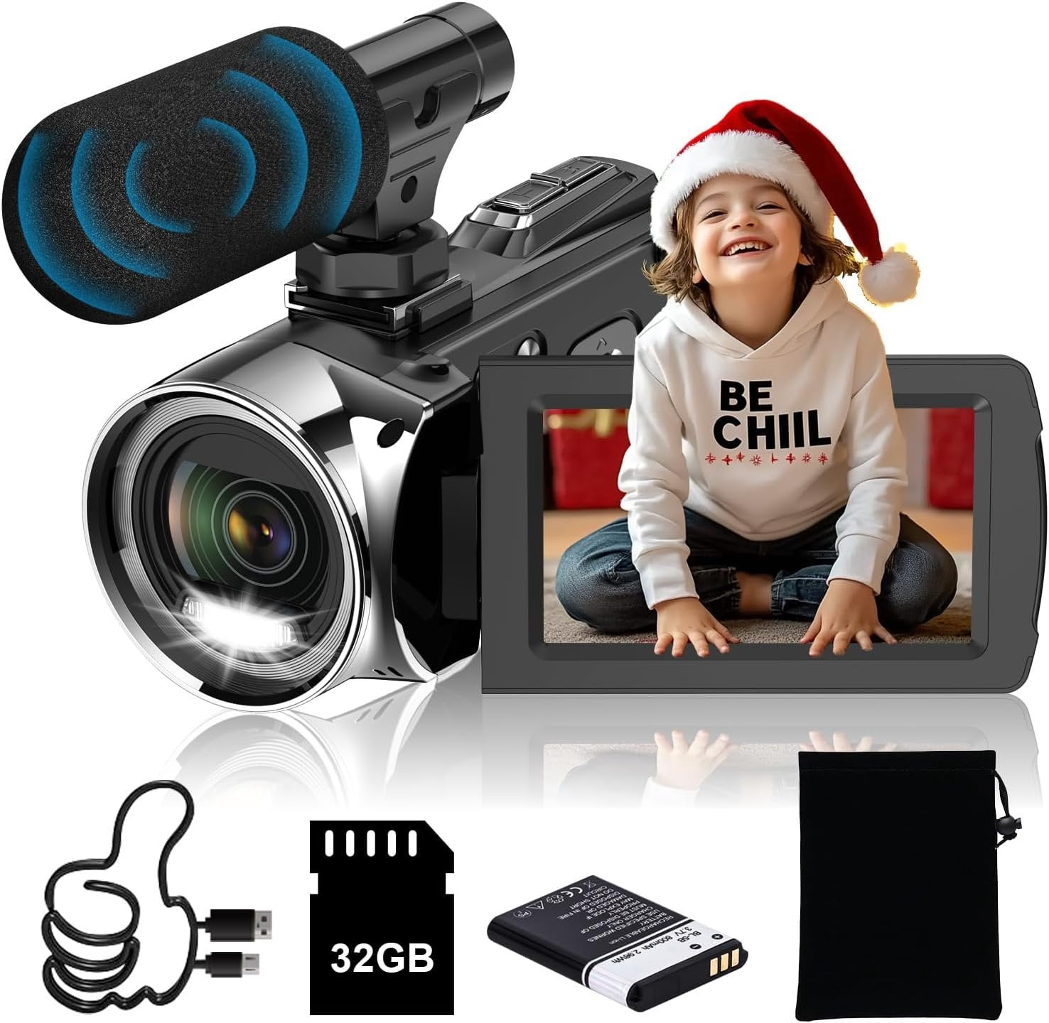 Video Camera Camcorder 4K 48MP Digital Cameras Recorder for YouTube 3 ...