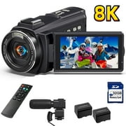 Video Camera Camcorder 8K 88MP Wifi Vlogging Camera for Youtube with 32GB SD Card,18X Digital Zoom 3.0 Inch 270 Flip Screen with Mic