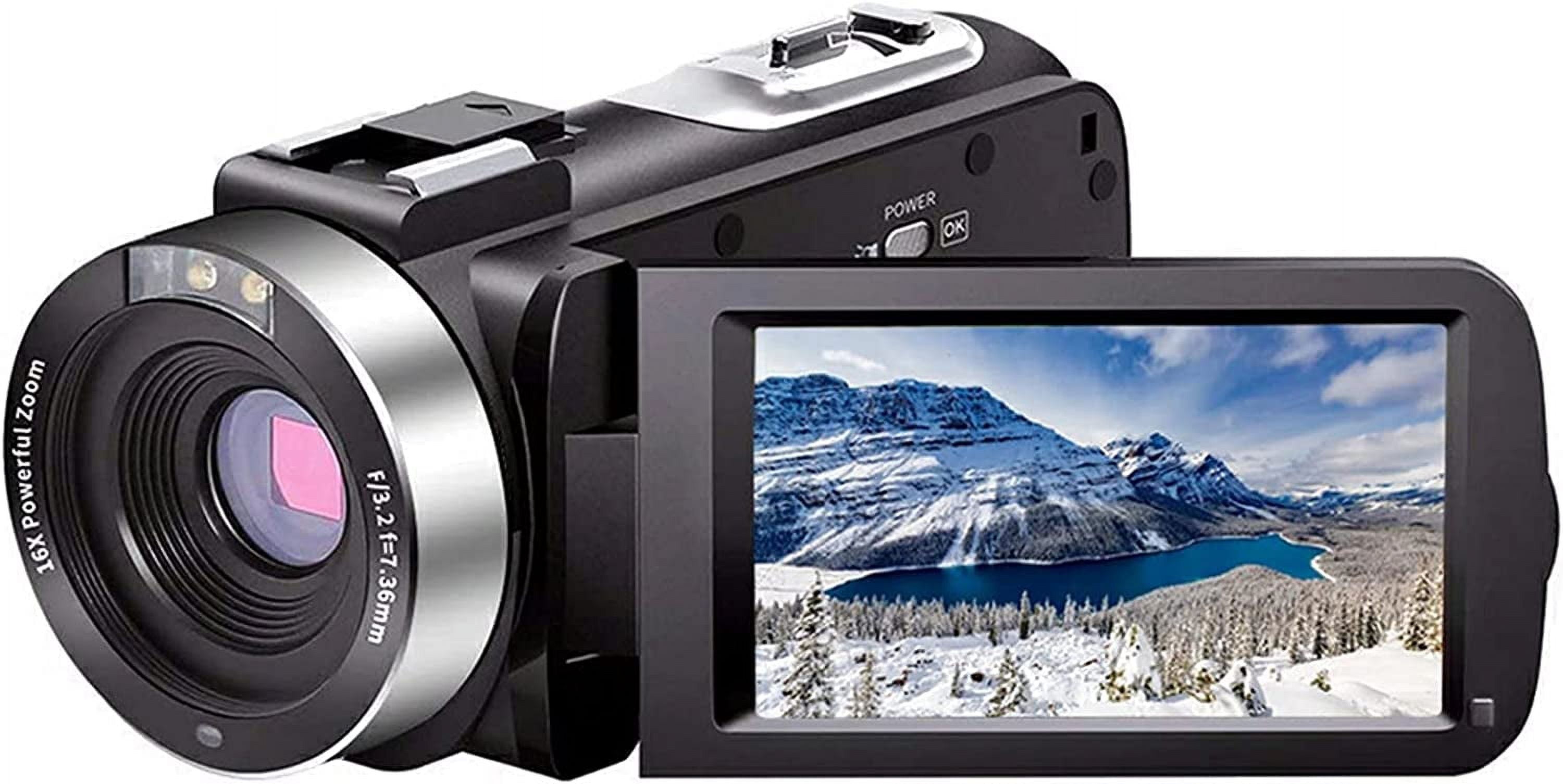 Video Camera Camcorder Full HD 1080P 30FPS 24.0 MP IR Night Vision Vlogging  Camera Recorder 3.0 Inch IPS Screen 16X Zoom Camcorders YouTube Camera  Remote Control with Batteries