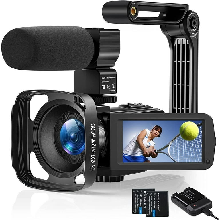 Zostuic Professional HD 1080P Video Camera Camcorder with Microphone for YouTube Live Stream Vlogging Walmart