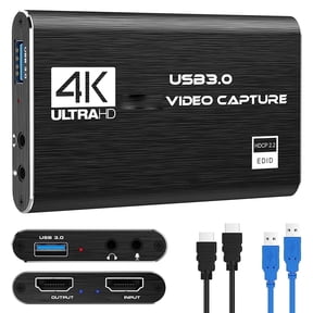 Video Capture Card, 4K Capture Card for Streaming, USB 3.0 Capture Card, Capture Card for Streaming Video Compatible with Game Consoles PC Gaming, 1080p 60fps (Black)