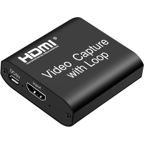Video Capture Card 4K HDMI Device with Loop Out, Full HD 1080P Game Capture Video Recorder for Live Streaming, Broadcasting or Video Conference,S3/PS4/Xbox One/DSLR/Camcorders