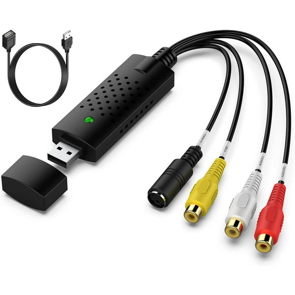 Video Capture Card Device, USB2.0 Adapter Audio Grabber VHS VCR TV to DVD Converter for Windows PC