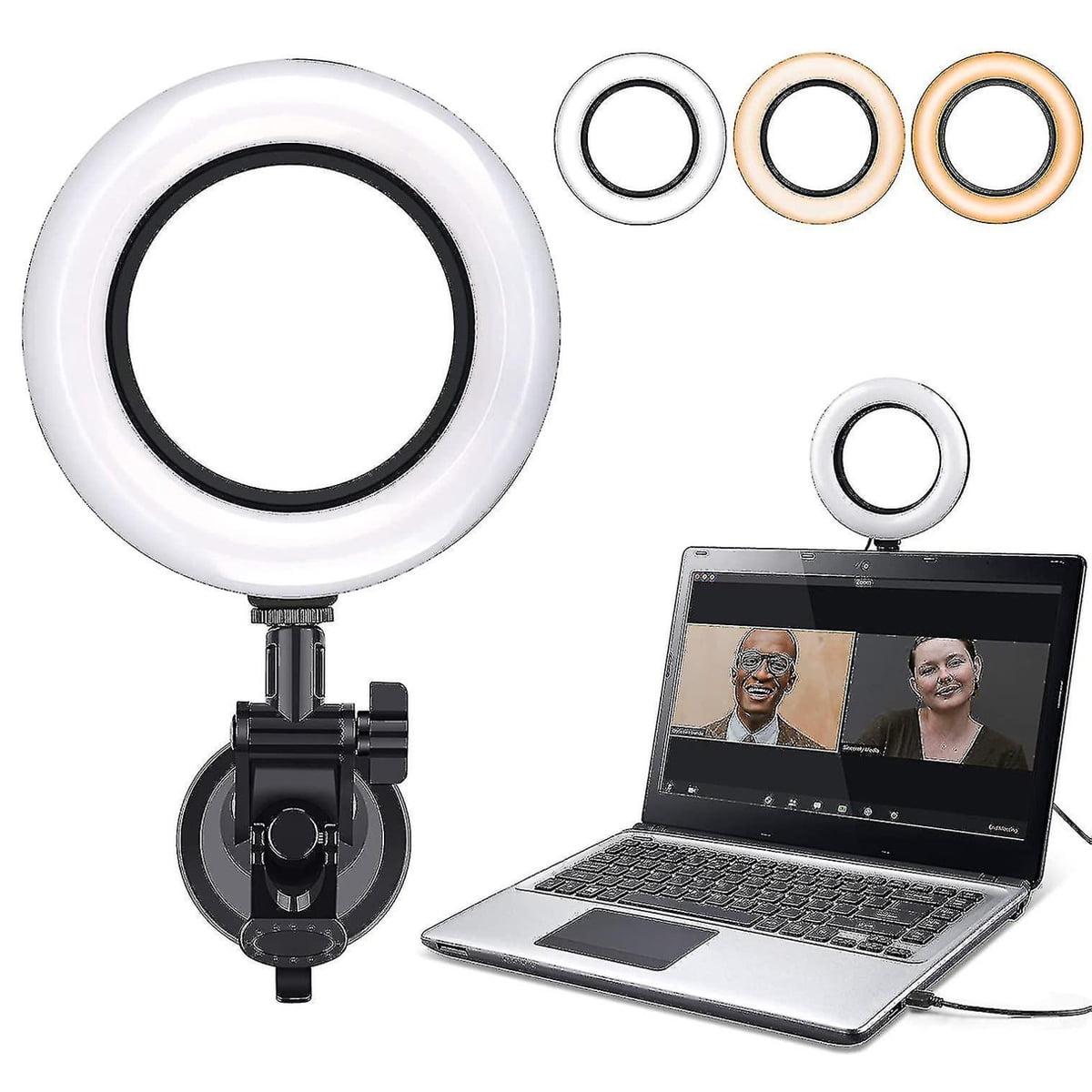 Video Conference Lighting Kit, Computer/Laptop Monitor Led Video Light Dimmable Ring Light