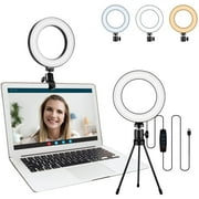 Video Conference Lighting Kit, LED Ring Light for Webcam Lighting, 3 Light Modes & 10 Dimmable Brightness Levels, for Virtual Meeting, Remote Working, Broadcasting, Live Streaming etc
