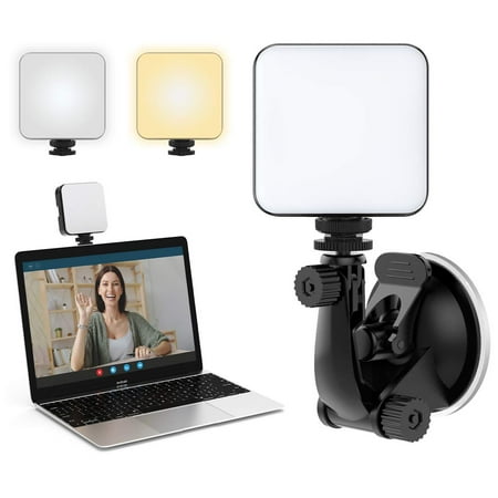 Video Conference Lighting Kit, Webcam Lighting for Remote Working/Zoom Calls, Zoom Lighting/Live Streaming, Self Broadcasting, for Laptop/Computer with Upgrade Suction Cup