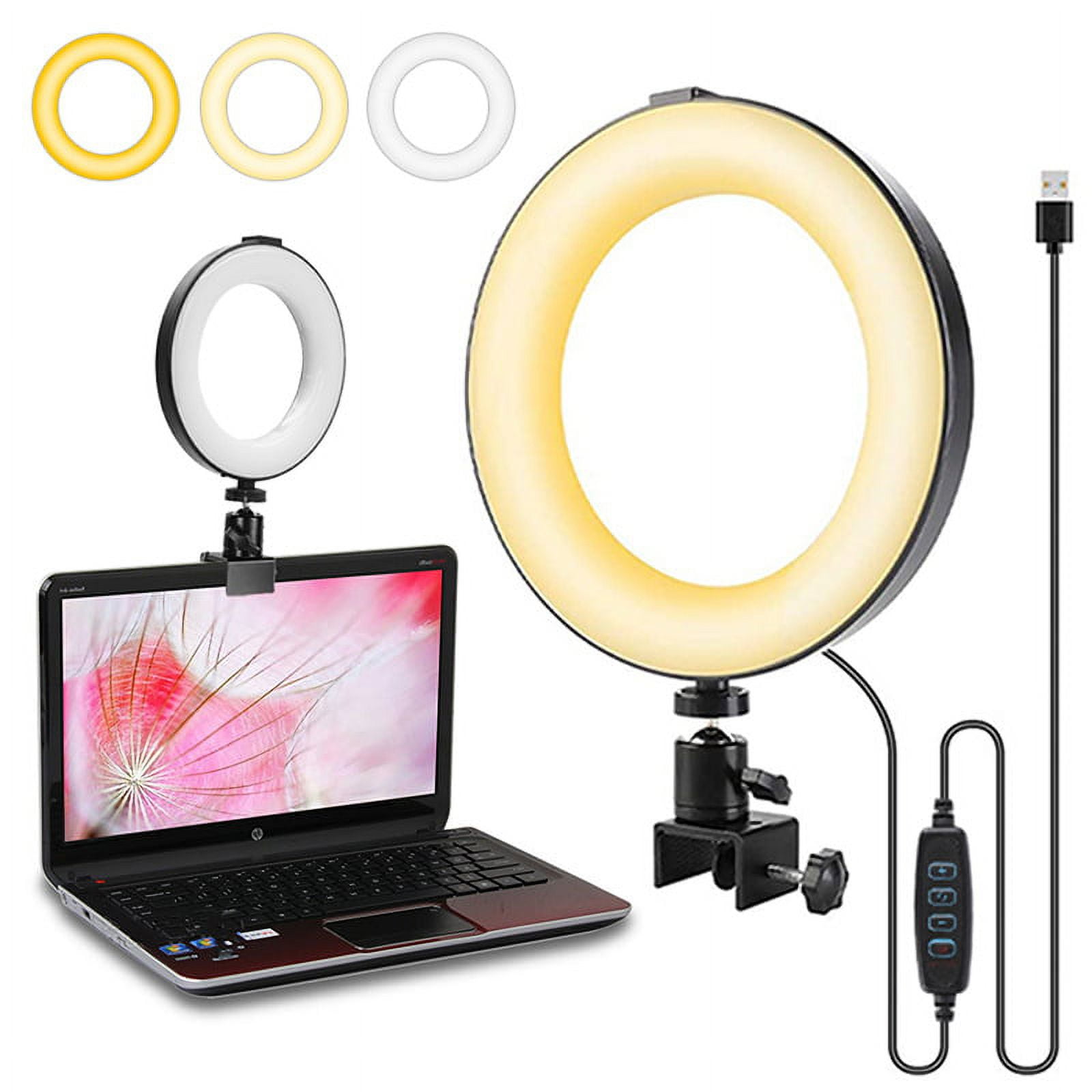 Video Conferencing Lighting Kit, 6" LED Selfie Ring Light, Clip On