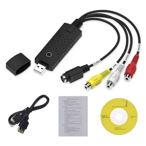 Video Converter USB 2.0 Capture Device for Old VHS VCR Hi8 to Digital