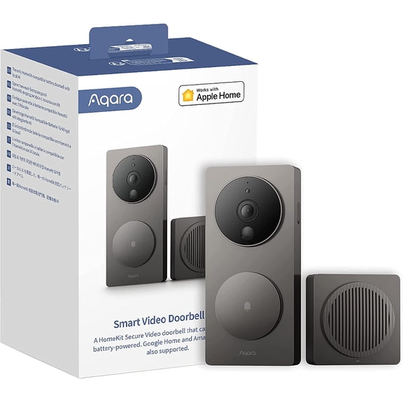 Video Doorbell G4 (Chime Included), 1080p FHD HomeKit Secure Video Doorbell Camera, Local Face Recognition and Automations, Wireless or Wired, Supports Apple Home, Alexa, Google, IFTTT, Gray