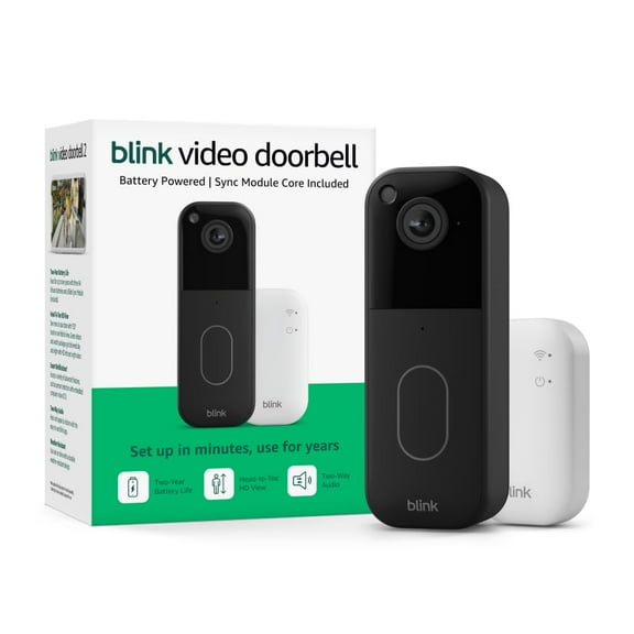 Video Doorbell Head-to-toe HD view, two-year battery life, and simple setup. Sync Module Core included System (Black)