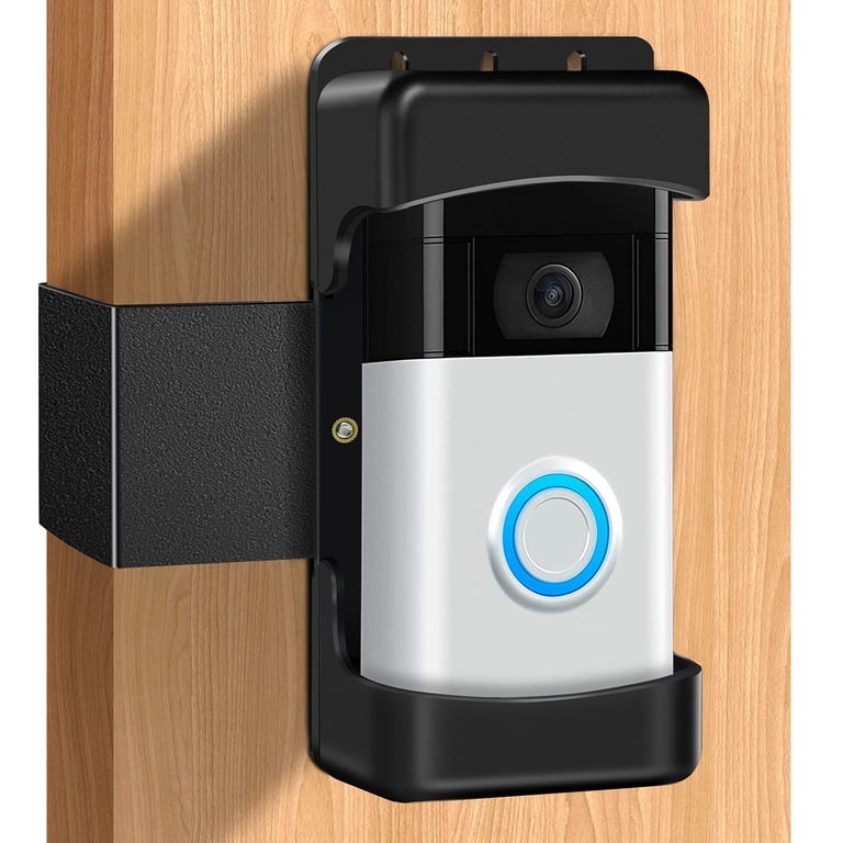 Universal Video Doorbell Holder – Easy Removal, Non-Scratch Stand, Works As Hook For Home (Black)