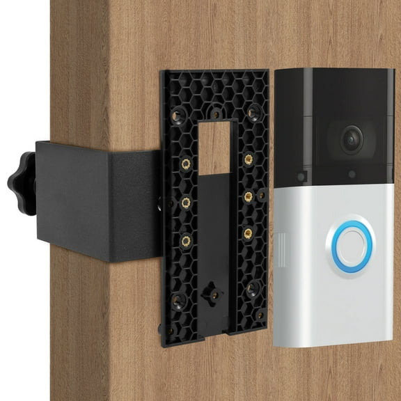 Video Doorbell Mount ABS Camera Doorbell Mount Drill Free Video Doorbell Bracket Stable Support Video Doorbell Holder Easy to Install Adhesive Doorbell Mount for Home