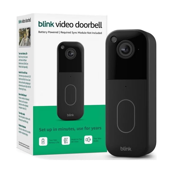 Video Doorbell (newest model)  Head-to-toe HD view, two-year battery life, and simple setup. Required Sync Module not included  Add-On (Black)
