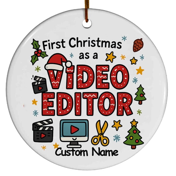 Video Editor Ornament, Christmas Ornament, Christmas Gift For Dad Mom Friends Women Her Wife Coworkers Colleagues, Custom Ornament, Team Gifts, Gift for Video Editor