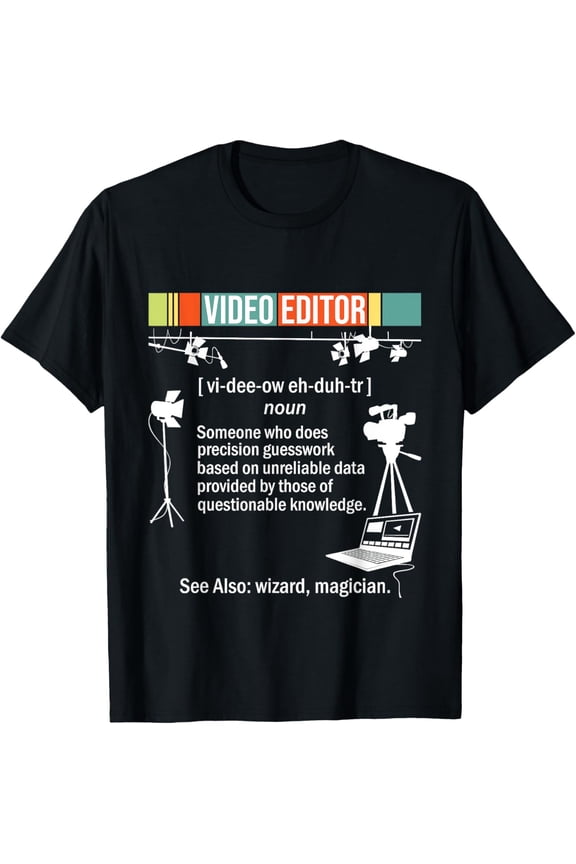 Video Editor - Videographer Filmmaking Editing Rendering T-Shirt men and women can wear, black, white, gifts