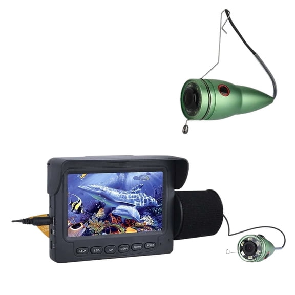 Video Fish Finder 4.3 Inch IPS LCD Monitor 6PCS LED Night Vision Fishing Camera Kit For Winter Underwater Ice Fishing Waterproof Underwater Fish Finder