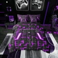 thumbnail image 1 of Video Game 7 Pieces Bed in a Bag Full, Purple Room Decoration for Teen , Black Reversible, 1 of 5