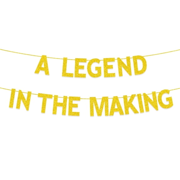 Video Game Baby Shower Decorations for Boys, Gold Glitter A Legend in the Making Banner, Master Sword Fantasy Video Game Baby Shower Party Decorations Supplies