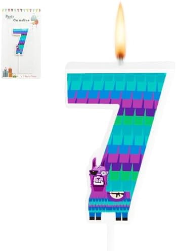 Video Game Birthday Candles Llama Themed Numeral Cake Topper Battle Gaming Party Candle Birthday Decoration Supplies (Number 7)$$Home Decor, Kitchen, & Other