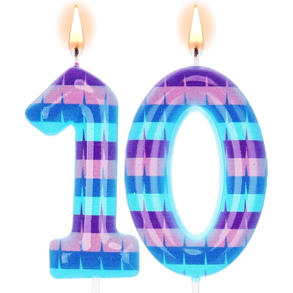 Video Game Birthday Candles Piata Gaming Party Candle Numeral Cake Topper for Kids Battle Boys Birthday Decoration Gaming and Video Game Party Decoration Supplies(Number 10)