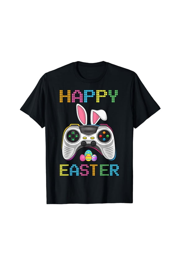 Video Game Bunny Eggs Costume Easter Day Boys Kids Gaming T-Shirt