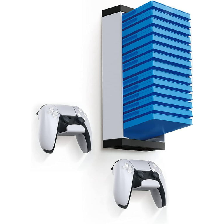 Video Game Case Holder Wall Mount, Gaming Accessories Storage for PS5, PS4,  Xbox One, Xbox Series X/S Game Cases, Organizer Accessories (Include 2  Controller Wall Holders) 