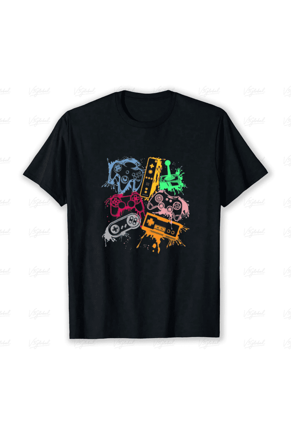 Video Game Console Controllers Retro 80s 90s Arcade Gamer Fans Unisex T-Shirt, up to size 5XL