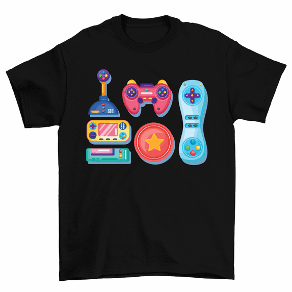 Video Game Console Controllers T-Shirt Arcade PC Gaming Tee Men Women