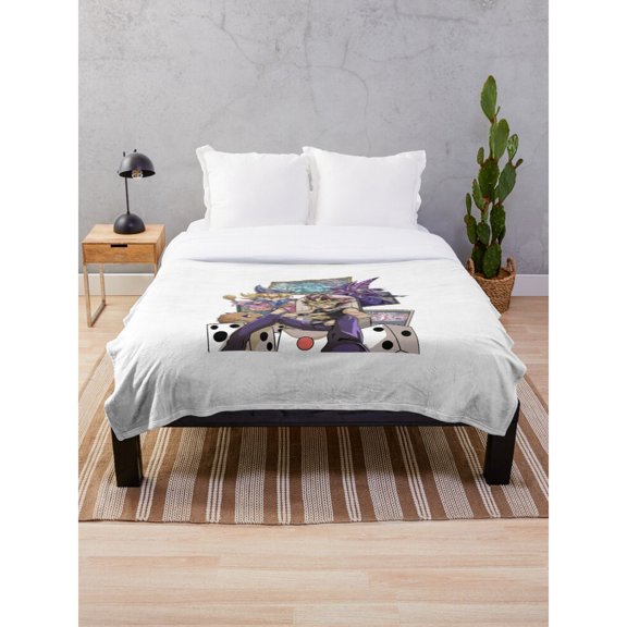 Video Game Controller Collage Fleece Blanket, Purple and Teal, Polyester Fleece, 280 GSM, Gaming Room Style
