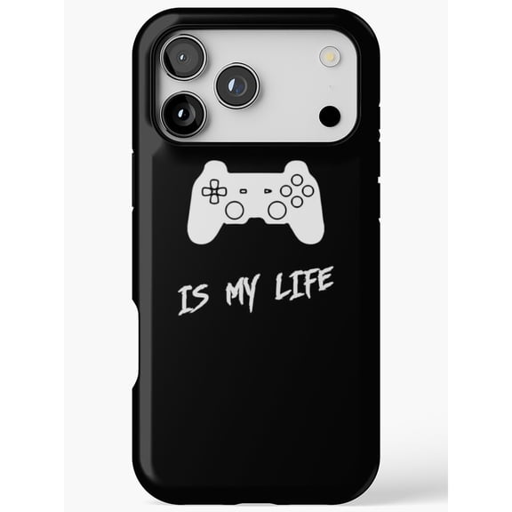 Video Game Controller Is My Life Black and White Tough Cell Phone Case for Apple iPhone, Polycarbonate and TPU
