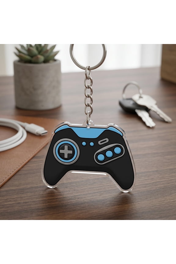 Video Game Controller Keychain, Gamer Keyring, Silicone Gamepad Bag Charm, Boys Backpack Accessory, Teen Gamer Gift, Gaming Party Favor (1 keychain)