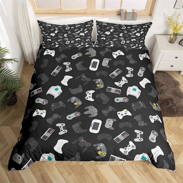 Video Game Controller King Duvet Cover Gamer Bedding Set Single For