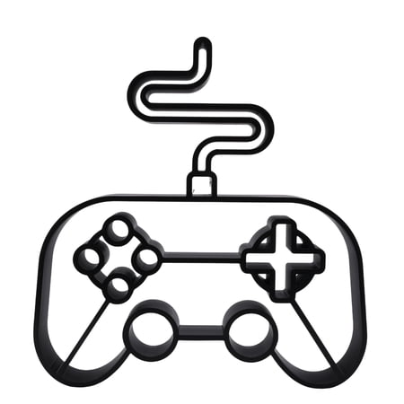 The 16-Bit Brick Controller Line Art Sculpture, Black, 7.87 Inch Indoor Decor