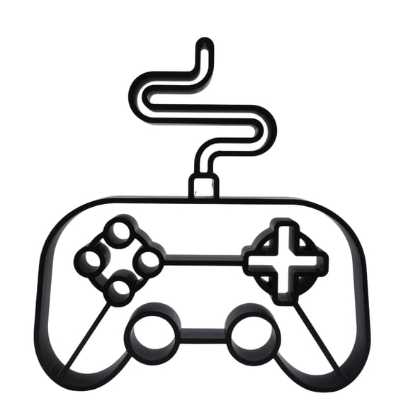 Video Game Controller Sculpture for Gaming Room Decor, Matte Black Minimal Accent for Game Room Decor, Gaming Decor Collectible Art Piece for Desk Or Shelf | 16-Bit Brick Controller