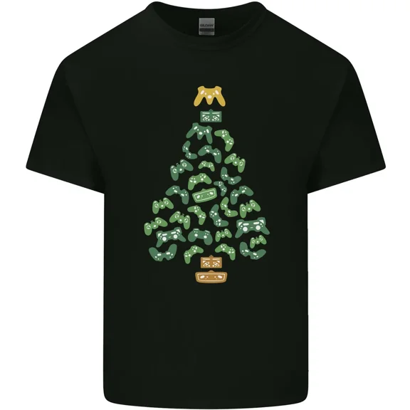 Video Game Controller Tree Gamer Christmas Holiday Gift Unisex T-Shirt, up to Size 5XL