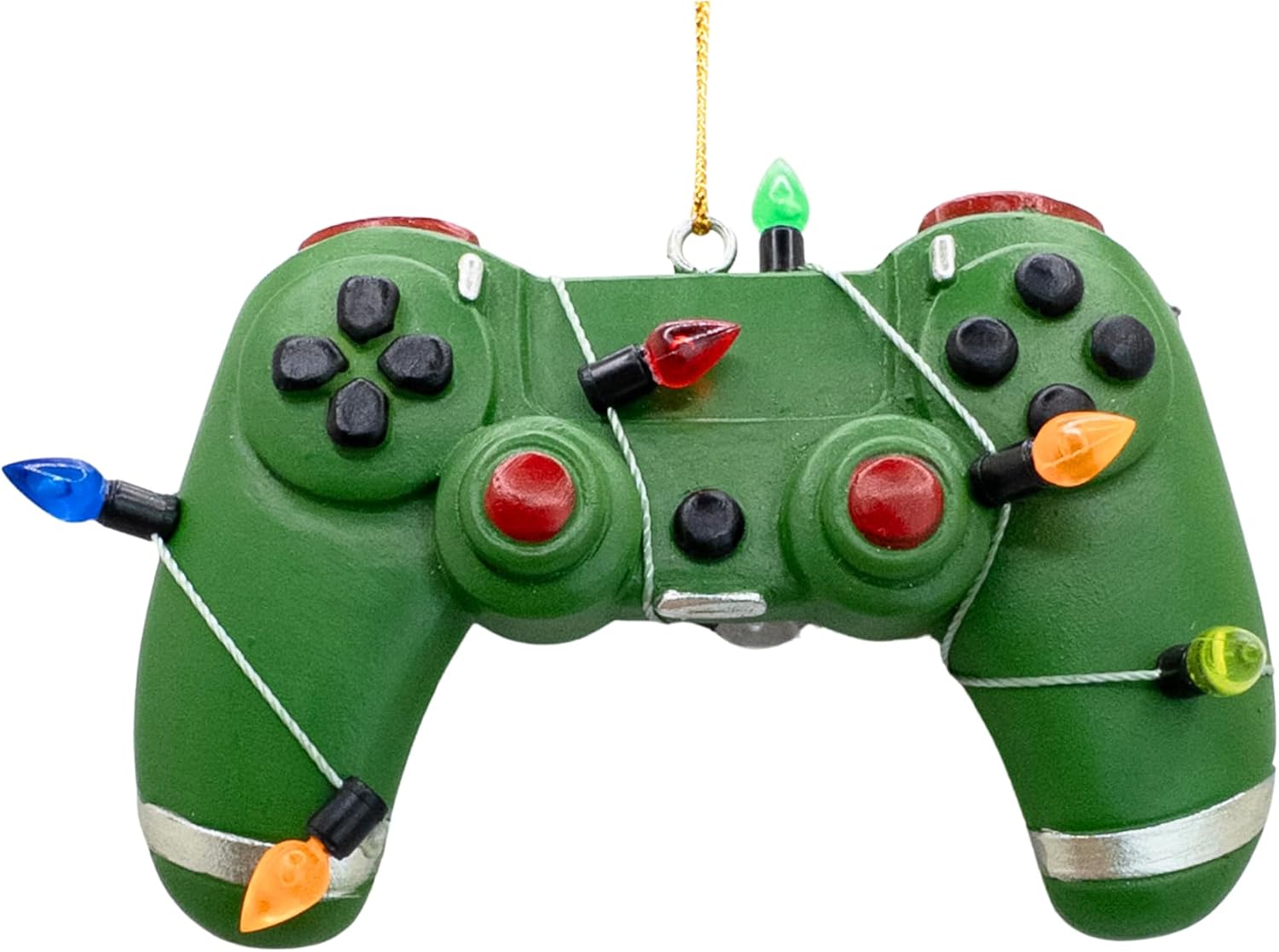 Video Game Controller Wrapped in Christmas Tree Lights Gamers Ornament