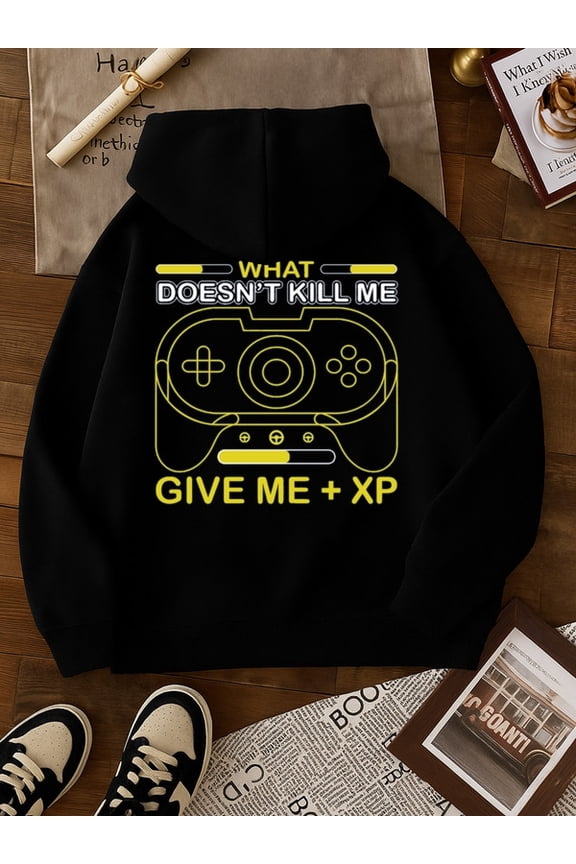 Video Game Controller sweatshirt game men's funny hoodies black Soft & Comfortable comfortable funny graphic funny christian halloween autumn merch game over Casual Unisex hoodie