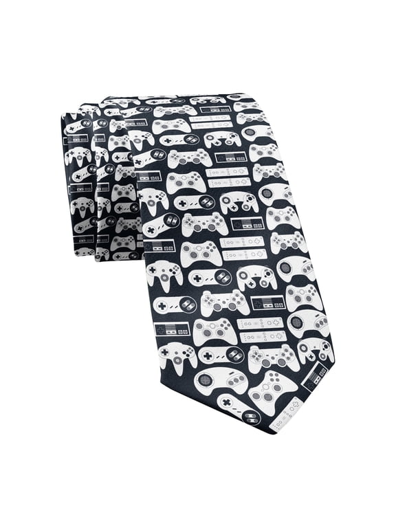 Video Game Controllers Necktie Video Gaming Tie Mens Novelty Neckties Funny Ties for Men