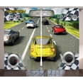 thumbnail image 1 of Ambesonne Video Game Curtains 2 Panel Set, Sports Racing Theme, 108" x 90", Multicolor, 1 of 3