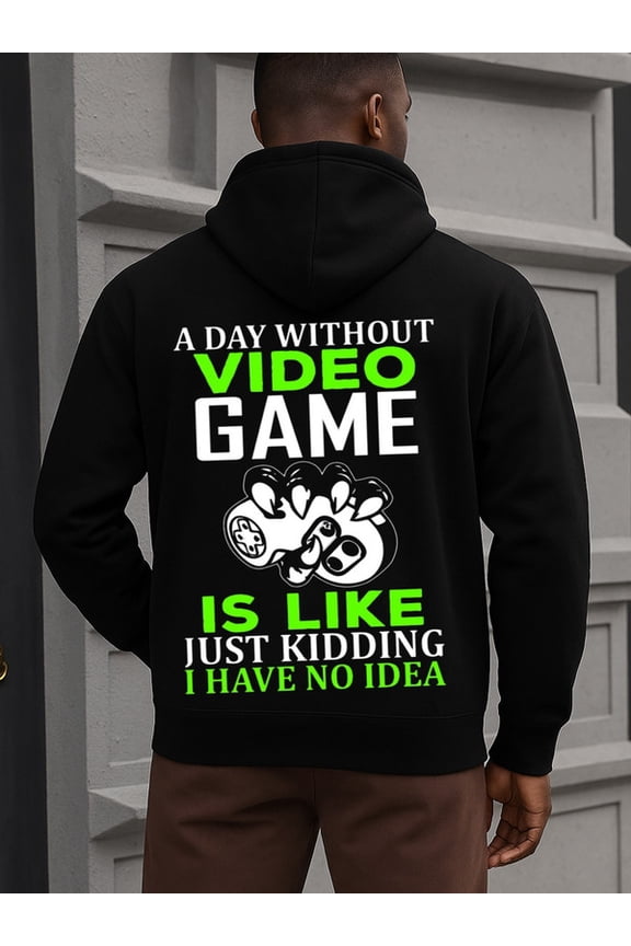 Video Game Day funny hoodies game for men long sleeve black Casual Outdoor Jogging & Fitness Training Pullover, Regular Fit, Hooded Design, Comfortable Pullover game over fun Original Unisex hoodie