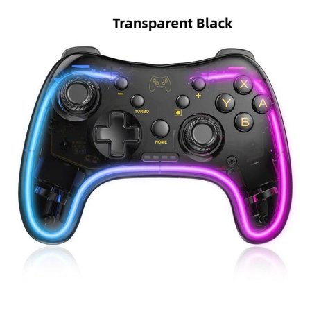 Video Game Gamepads RGB Bluetooth Wireless Controller 6-Axis Doublemotor Gamepad Compatible Nintendo Switch/Switch Lite/Switch OLED/Android/IOS/Windows PC/Mobile Phone