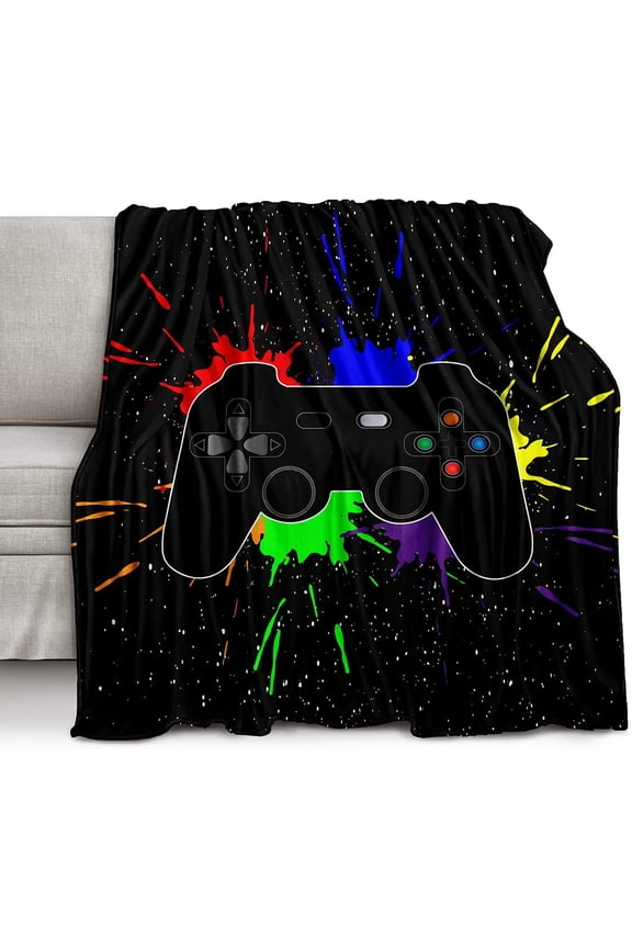 Video Game Gaming Super Soft Throw Blanket for Couch Sofa Gift for Kids Boys Gamer 50"x40", 1.1lb
