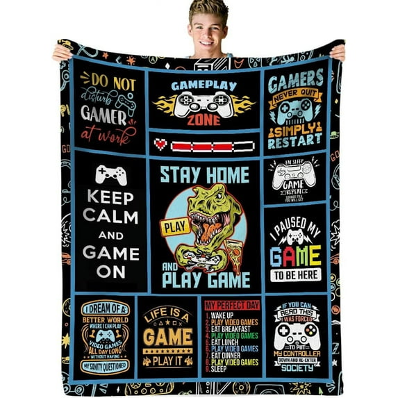Video Game Gifts for Men Gifts for Video Game Lovers Men Game Blanket for Teen Boys Men Adults, Gamer Soft Comfortable Travel Blanket for Girls, Game Blankets Present for Kids Son Size 50x60
