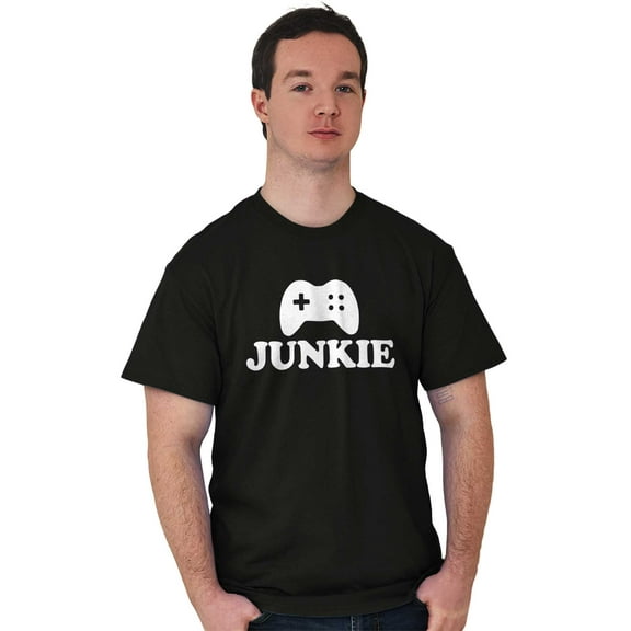 Video Game Junkie Gamer Nerdy Gaming Men's Graphic T Shirt Tees Brisco Brands L