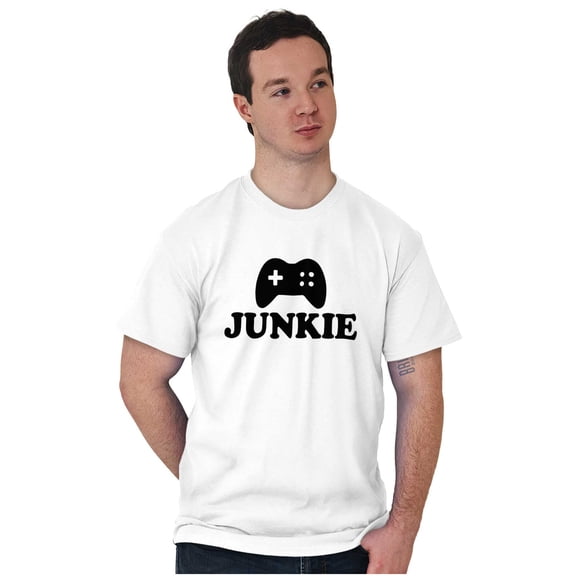 Video Game Junkie Gamer Nerdy Gaming Men's Graphic T Shirt Tees Brisco Brands L