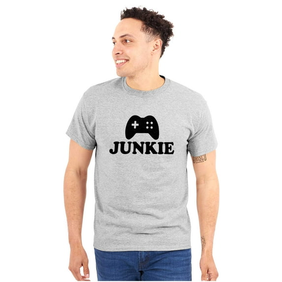 Video Game Junkie Gamer Nerdy Gaming Plus Size Crewneck Graphic Tee Shirt Brisco Brands 2X