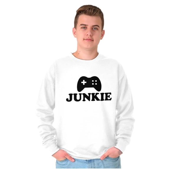 Video Game Junkie Gamer Nerdy Gaming Sweatshirt for Men or Women Brisco Brands L