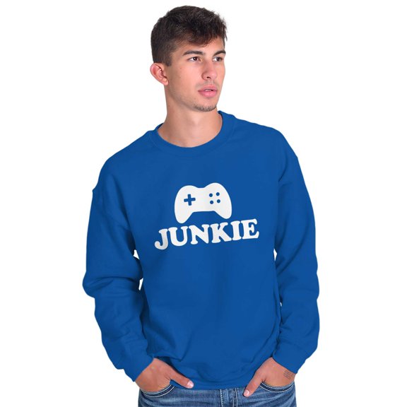 Video Game Junkie Gamer Nerdy Gaming Sweatshirt for Men or Women Brisco Brands L